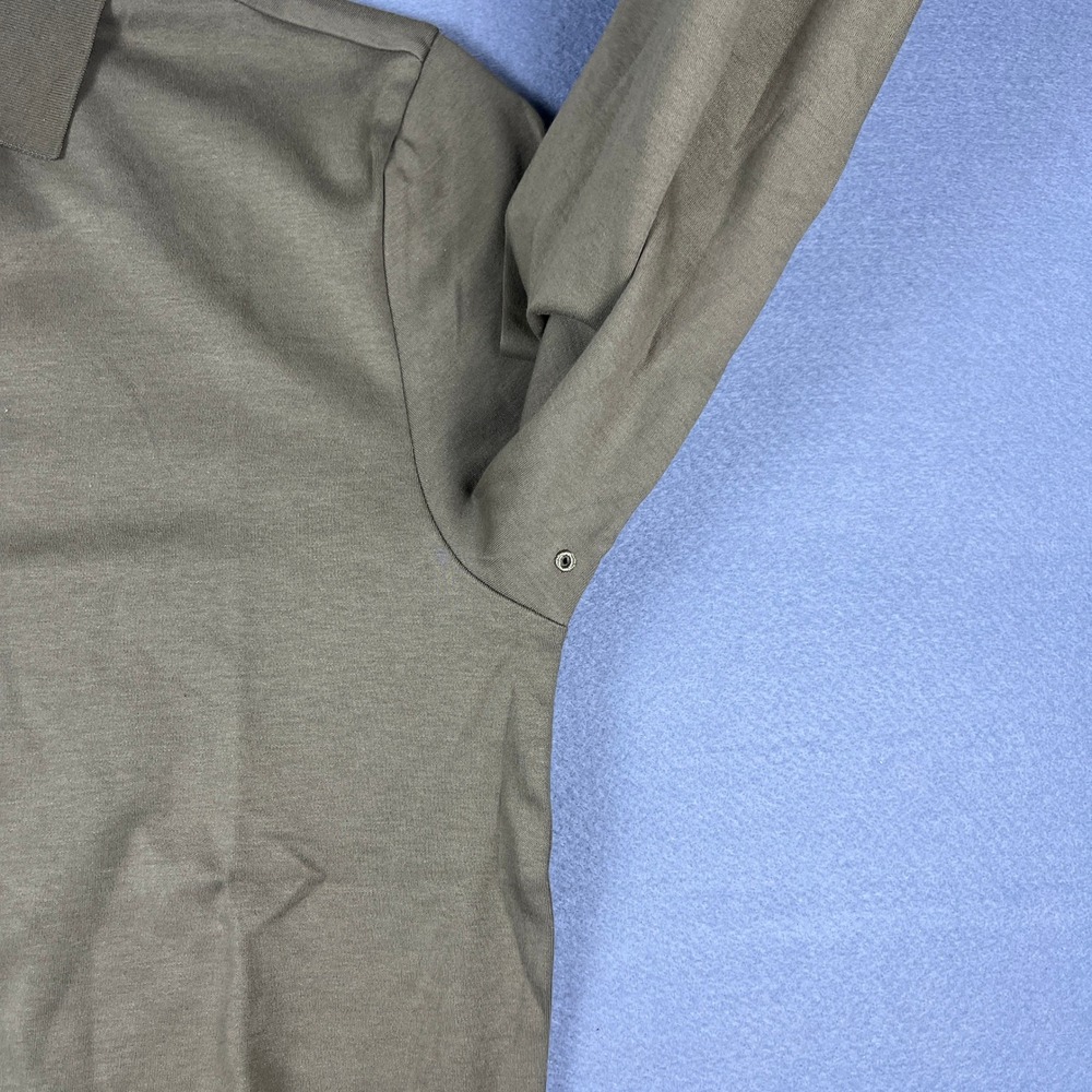 CO THIRTY SIX Mens Long Sleeve Johnny Collar Polo Shirt Olive Green Medium NWT - Picture 6 of 9